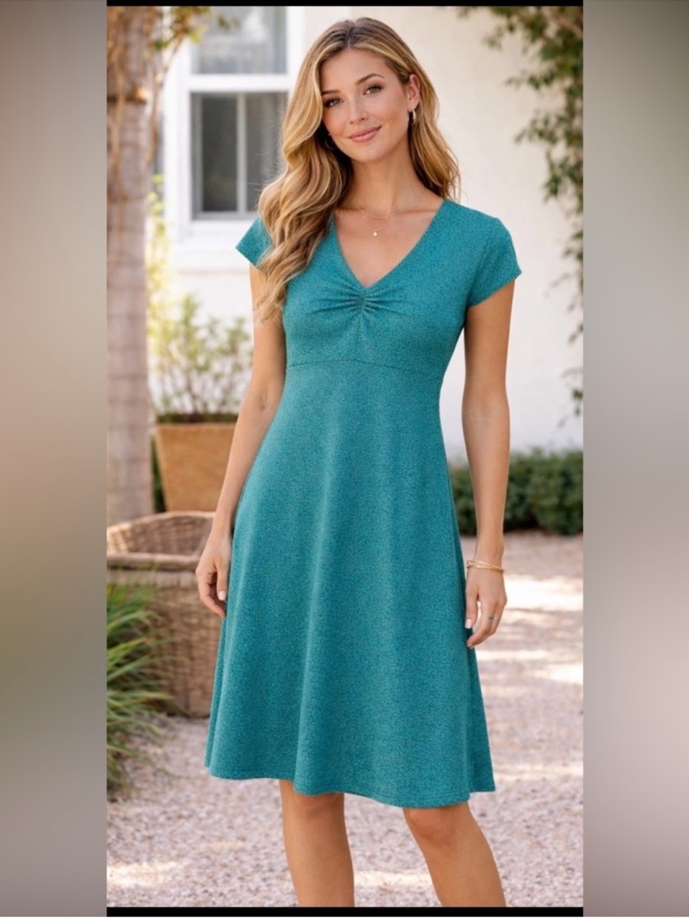 Toad & Co Rosemarie Dress Teal Organic Cotton